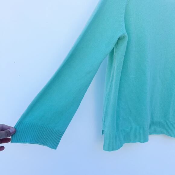 LUIV Firenze Feather Italian Cashmere Sweater Top Long Sleeve Teal Large - Picture 9 of 14